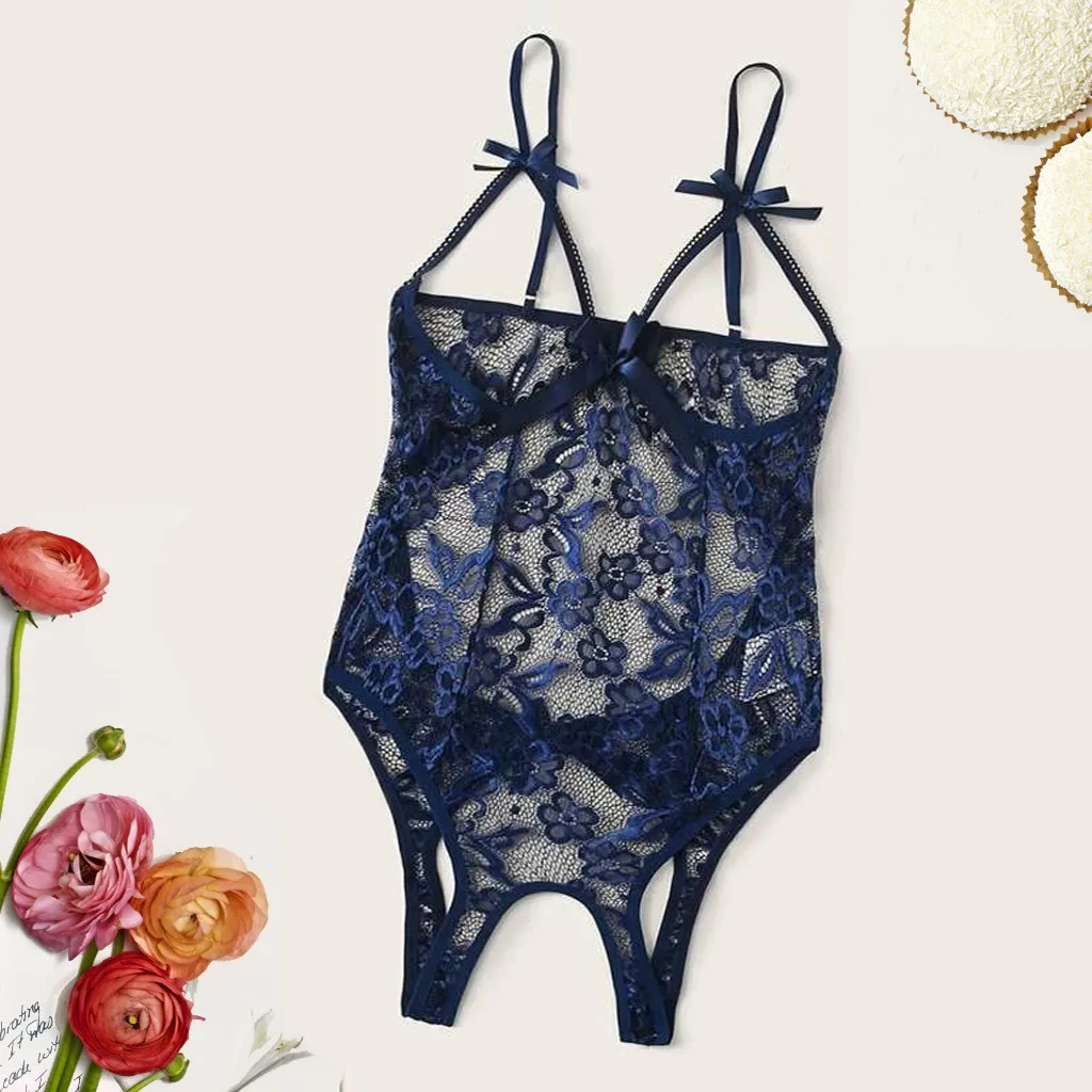 Plus size Sexy Lace Lingerie Women Erotic Open Crotch Underwear Sexy Costumes Teddy Porn Sex Lenceria Mujer Temptation Corset