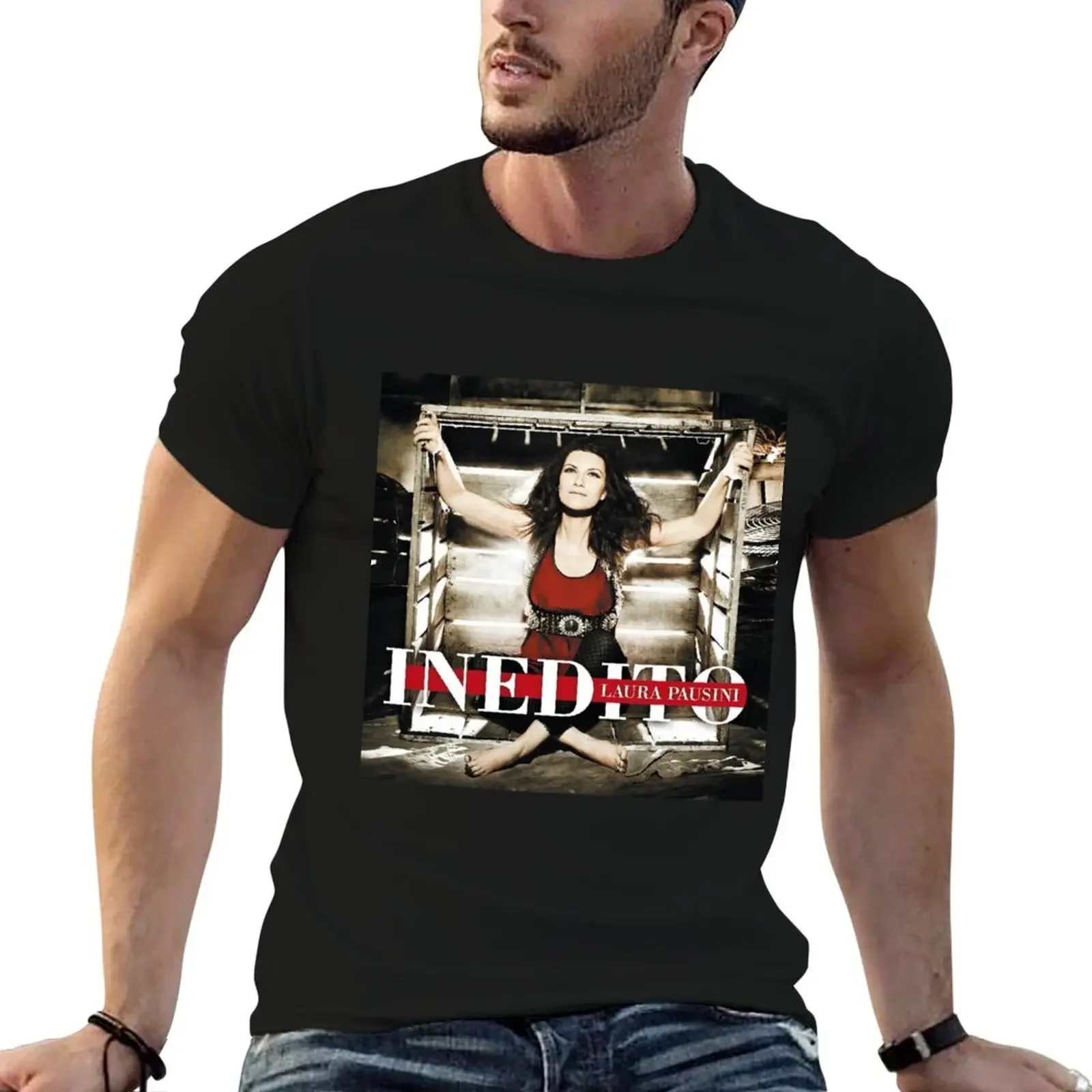 Laura Pausini inedito T-Shirt blanks shirts graphic tee slim fit t shirts for men