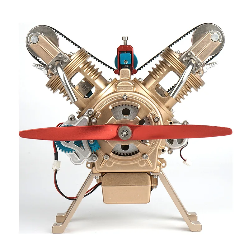 

Alloy V-shaped double cylinder engine model Assembling toys Practical goods