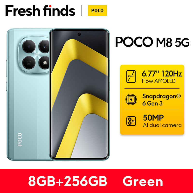 POCO M8 5G Smartphone Global Version Snapdragon® 6 Gen 3 6.77" 120Hz Display 50MP Camera 5520mAh 45W NFC