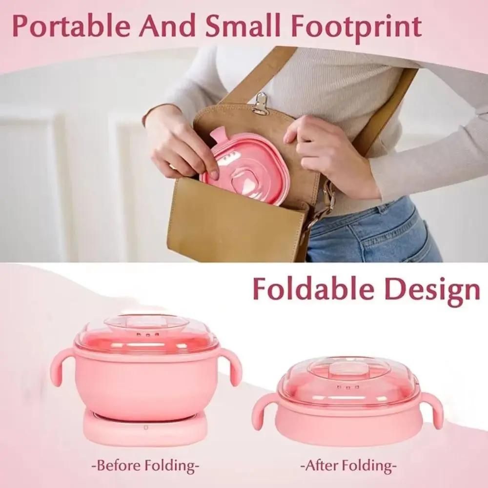 400ml Opvouwbare Wax Heater Depilator Verwarming Smelten Ontharing Wax Machine Paraffine Pot Gemakkelijk schoon te maken Siliconen Wax Warmer
