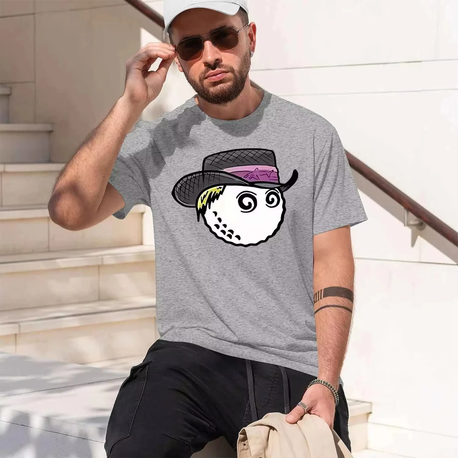 Summer Men's T-shirt with Mountain Pattern Features A Casual Round Neck Design Stylish for Daily Wear Simple Elegant Soft