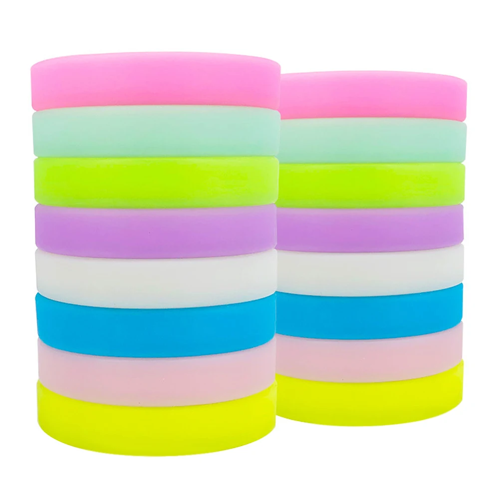 Fashion Jewelry Silica Gel Luminous Bracelet Luminous Rubber Wristband Glow In The Dark Shine Cuff Rubber Bangle Unisex