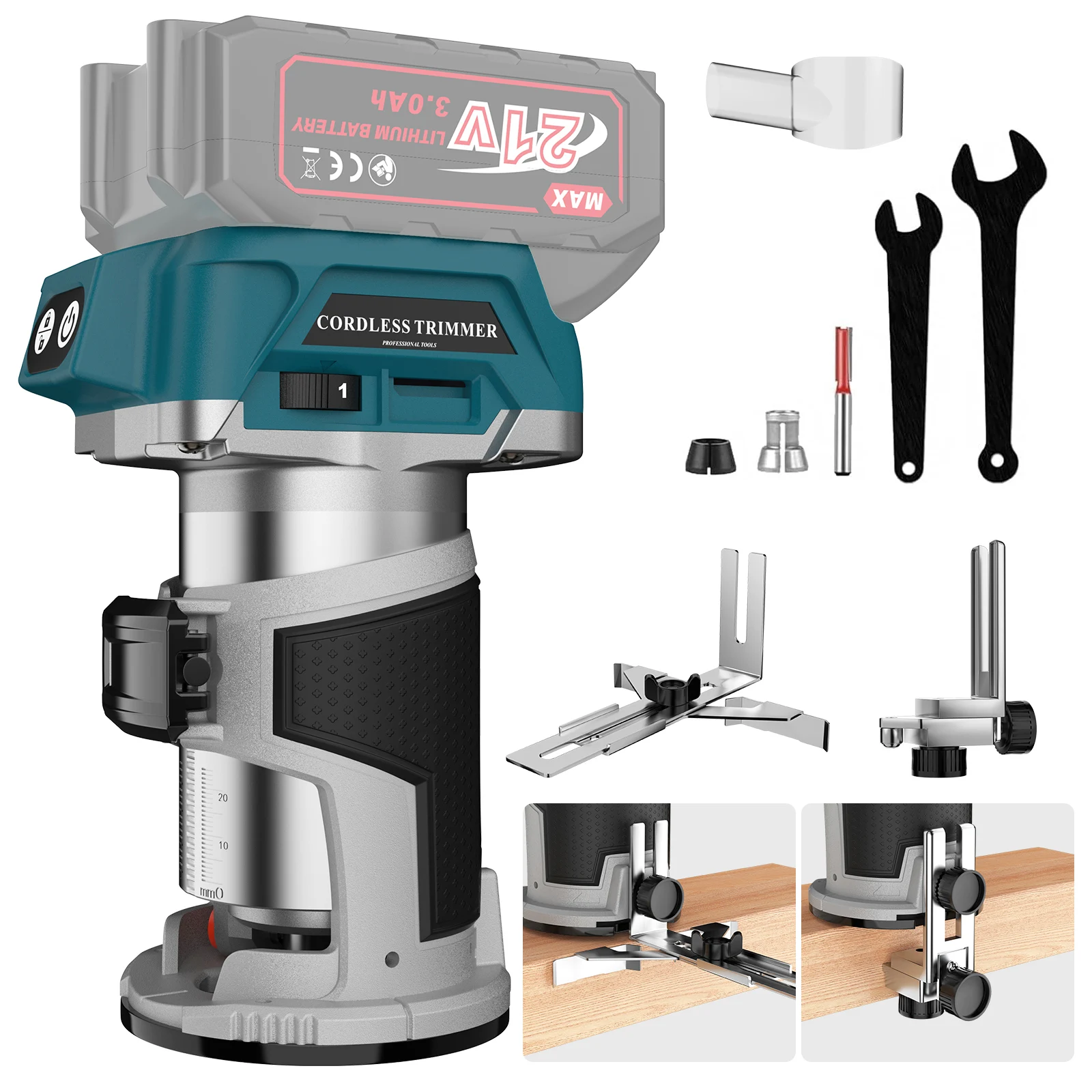 

6 Speeds Brushless Electric Trimmer Machine Wood Router Milling Engraving Slotting Machine for Makita 18V Battery(no battery)