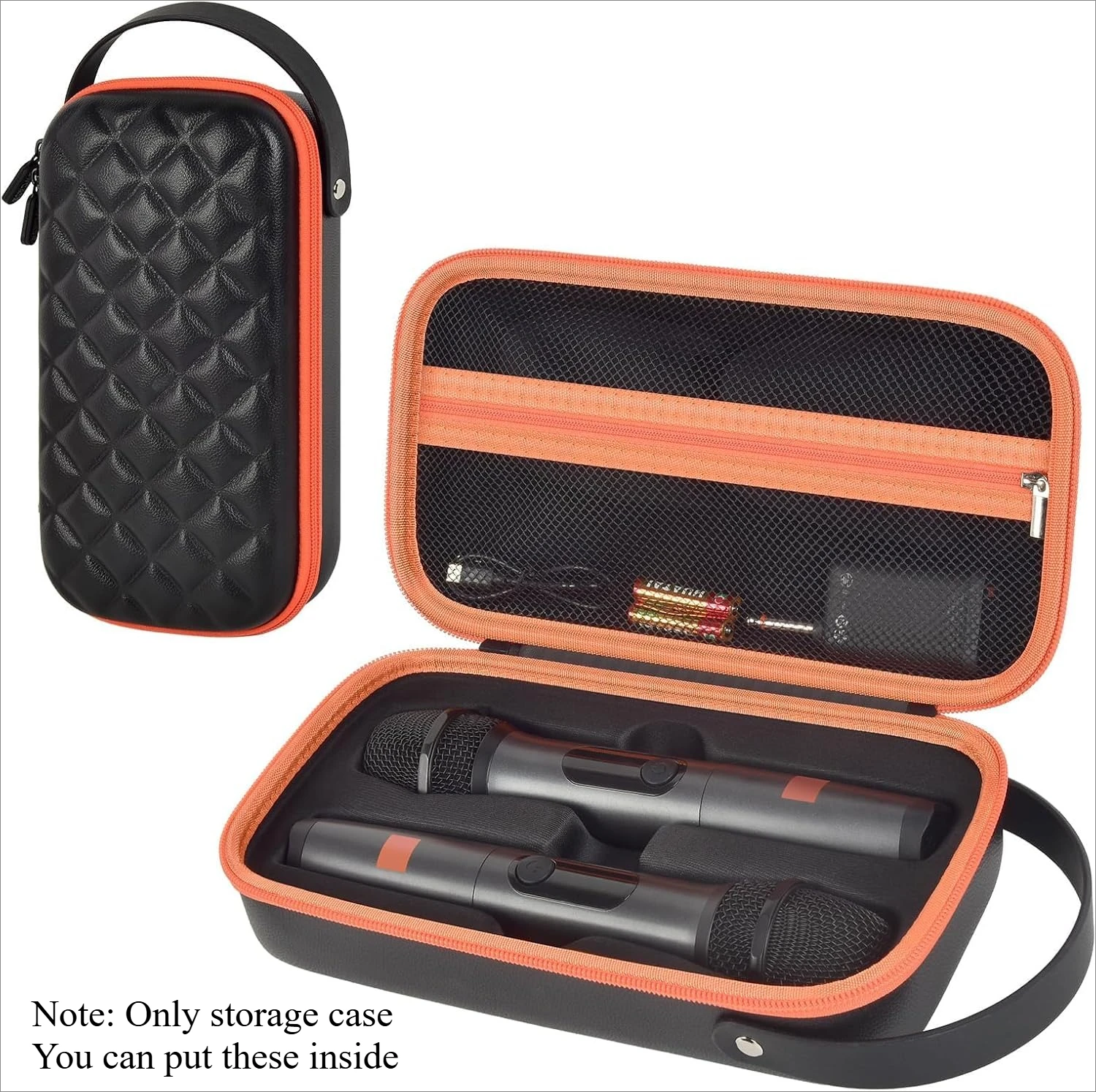 (CASE ONLY)Wireless Microphone Case For JBL Wireless Two Microphone System & PartyBox Mic, Handheld Dual Mic Bag for Singing or