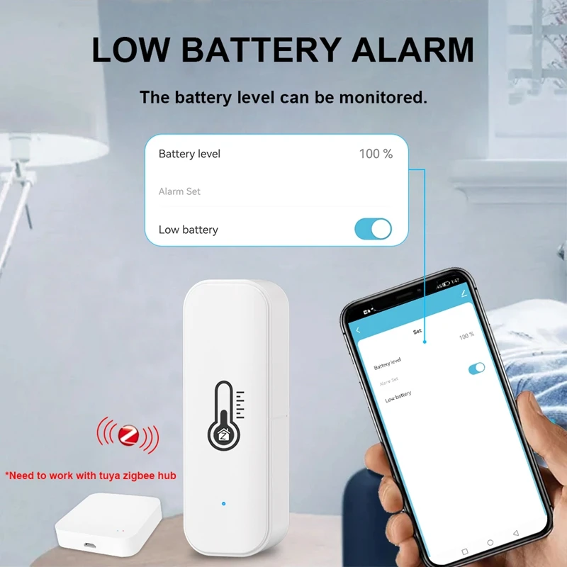 Tuya Zigbee Temperature Humidity Sensor Smart Home Temperature Sensors Works With Alexa Google Assistant Smart Life