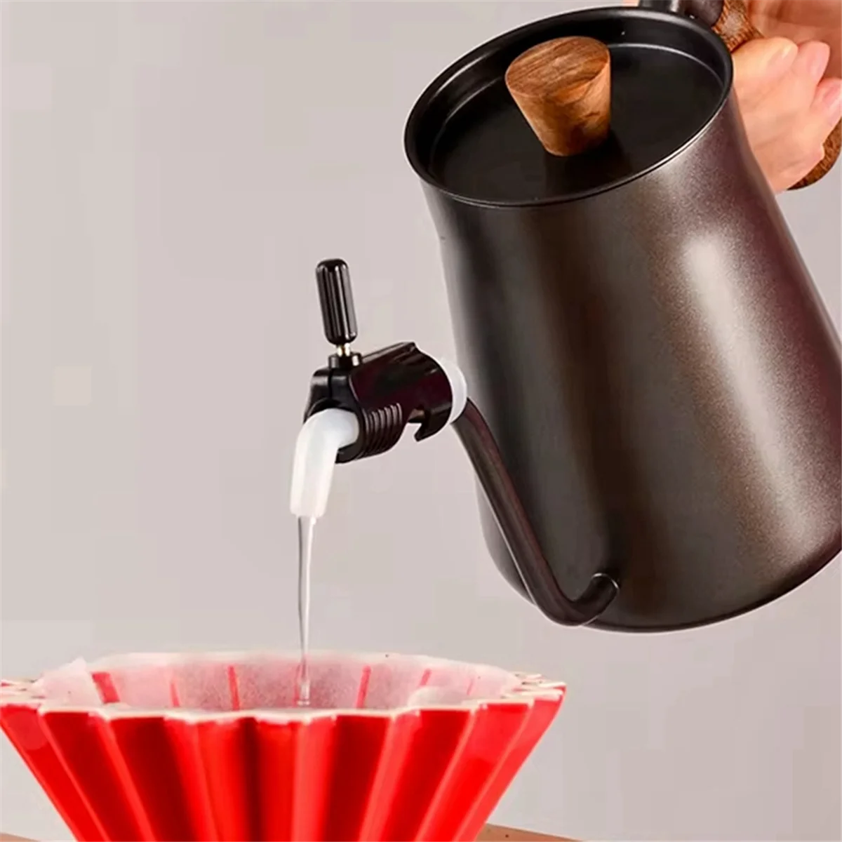 Bico para cafeteira feito à mão, regulador de fluxo de café, silicone, boca estreita, regulador de fluxo branco