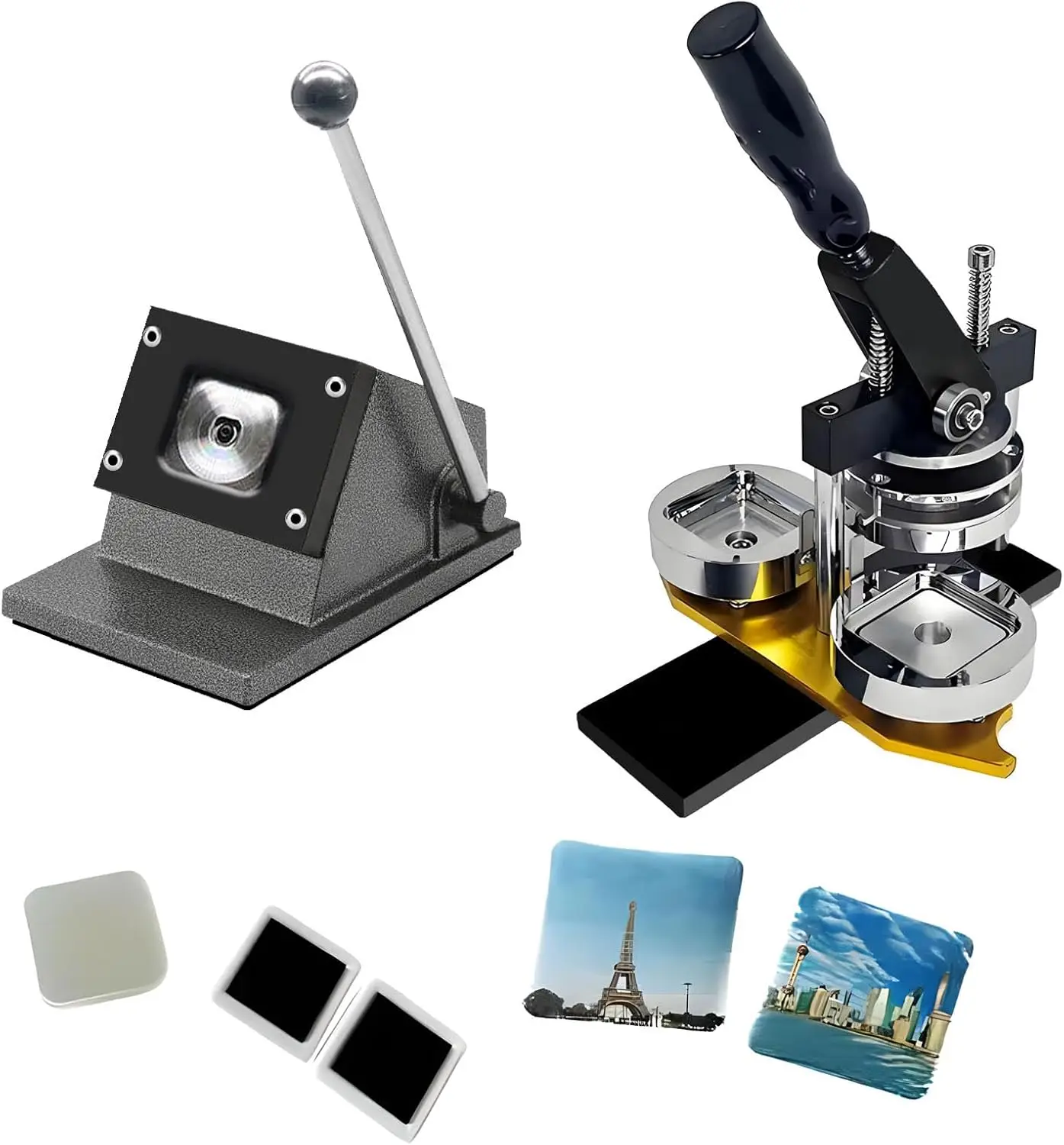 Diy 50*50mm Square 2*2 Inch Badge Fridge Magnet Making Machine Steel Metal Button Maker Kit Supplies