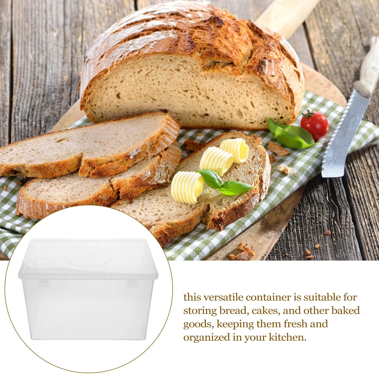 

Transparent Kitchen Bread Storage Box Fridge Airtight Food Storage Container Sandwich Bread Keeper With Lid Loaf Bread Container