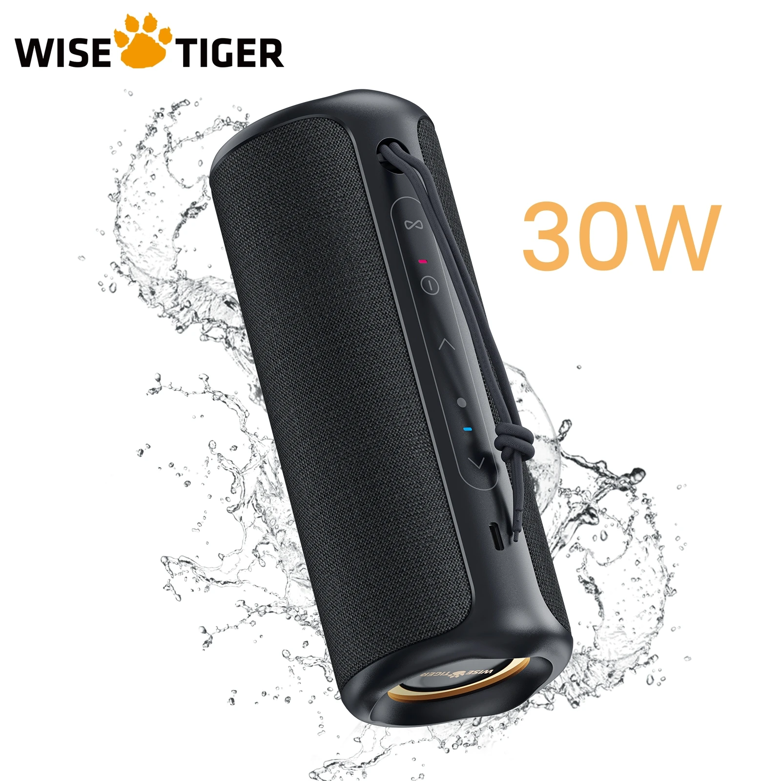 WISETIGER P3 30W Outdoor Portable Bluetooth Speaker IPX7 Waterproof Wireless Sound box Bass Boost BT5.3 RGB TWS Connectivity