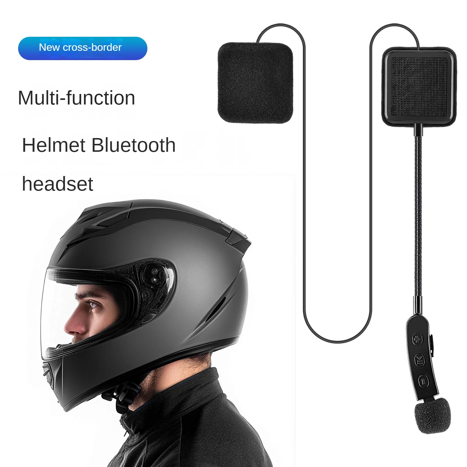 New Rider headset microphone large volume headset waterproof and noise reduction Bluetooth 5.3 helmet Bluetooth headset