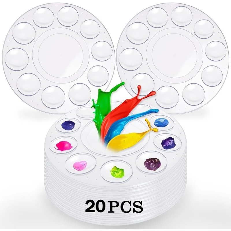 

20pcs Paint Tray Palettes, Plastic Paint Pallets for Students to Paints on School Project or Art Class Art Color Palette