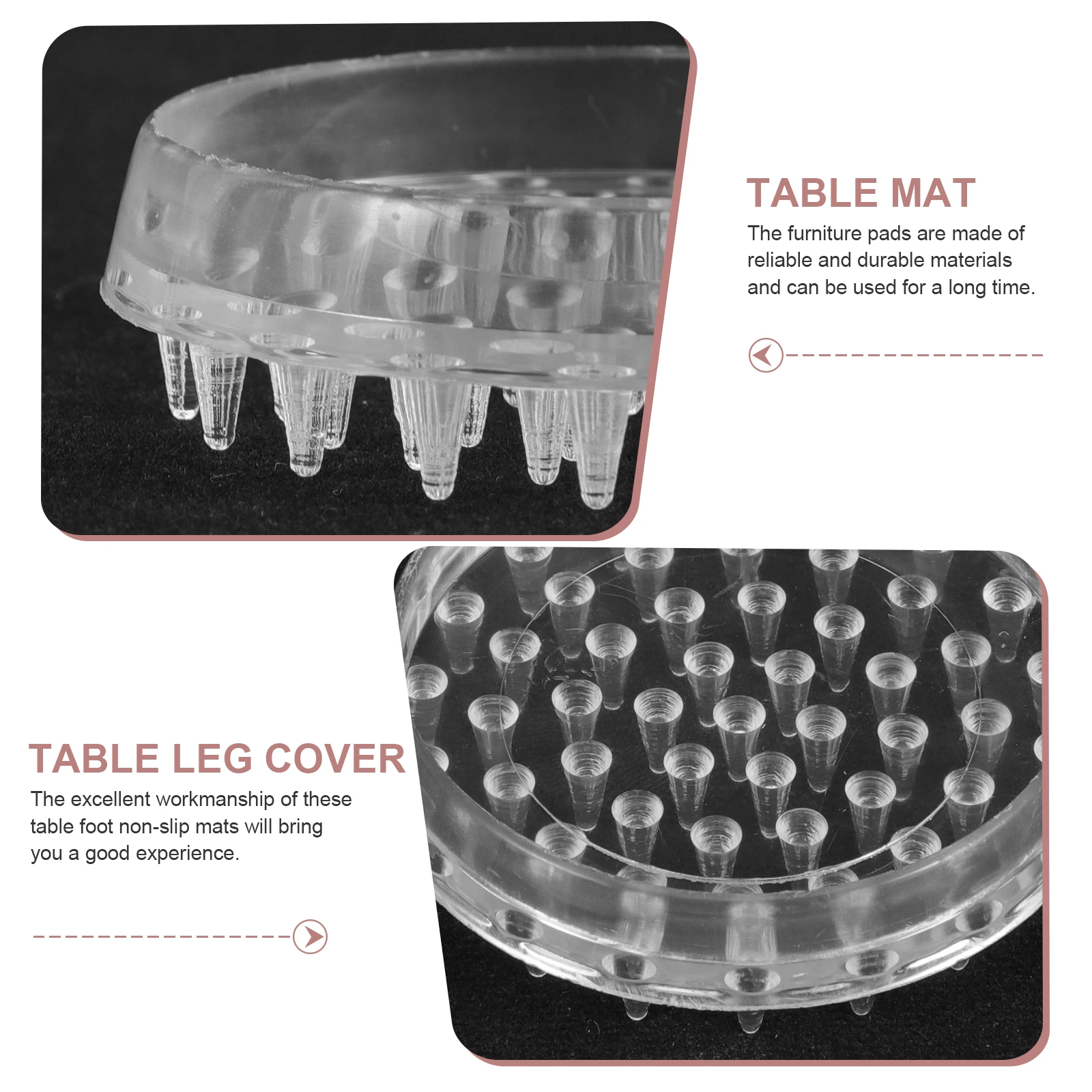 

4pcs Anti-Slip Round Transparent 48mm Furniture Pads Non-Moving Stoppers Chair Leg Protectors Hardwood Floors Grippers Prevent