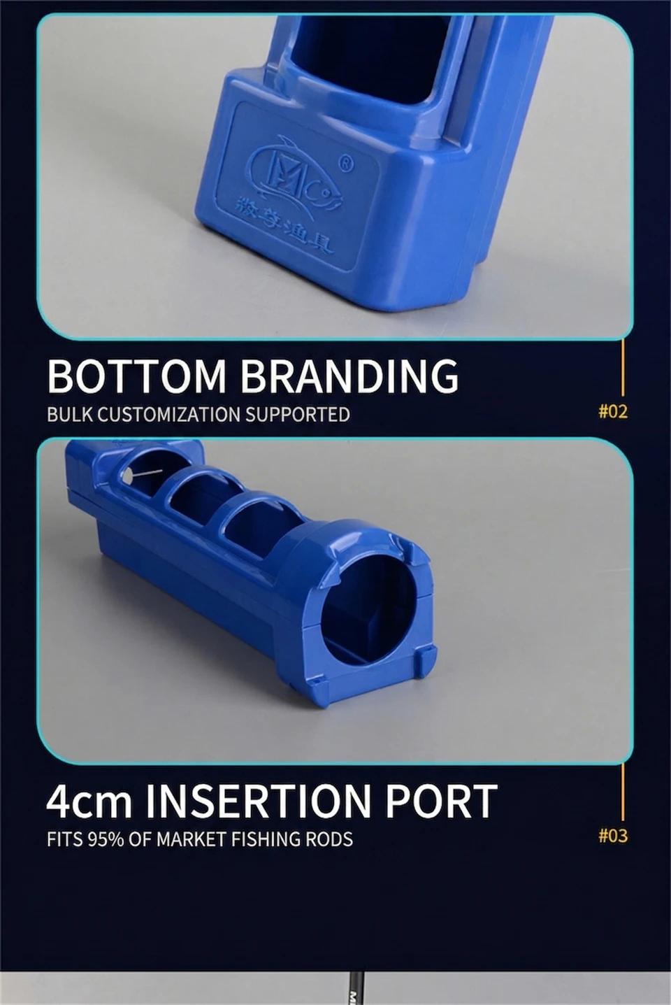 Angelrutenhalter für Tackle Box – tragbarer Rutenständer mit Befestigungsklemme für Bass-/Kajakangeln, Raft-/Karpfenangeln – Detail 5
