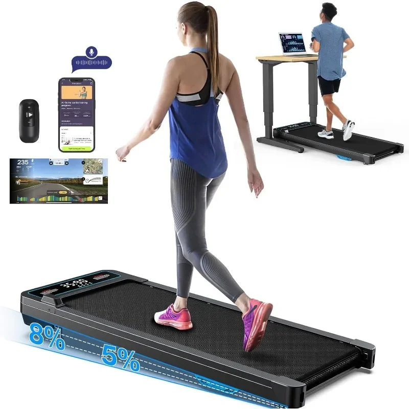 

WELLFIT Voice Controlled Smart Treadmill Compatible,Small Portable Treadmill for Home Office with Incline