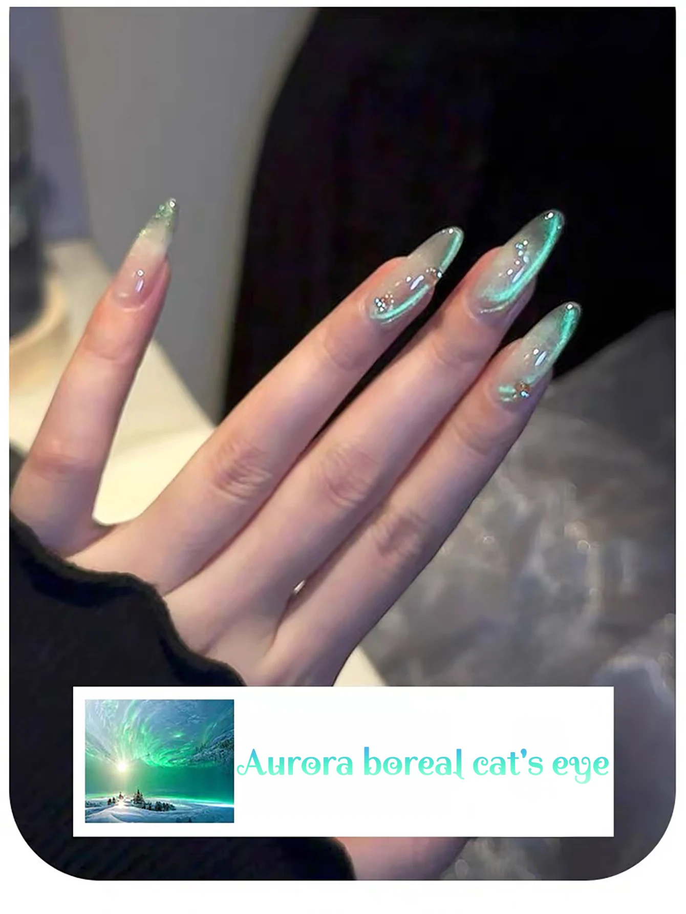 

1-24pcs PSK New Ice Transparency Aurora Boreal Cat Eye Gel Nail Polish 2025 Advanced Green Glass Bead Cat Nail Art Nail Supplies