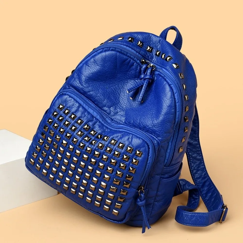 

Super Cool Luxury Design Rivets Backpacks Soft Leather Wear Resistant PU Backpacks Large Capacity Punk Backpacks Unisex