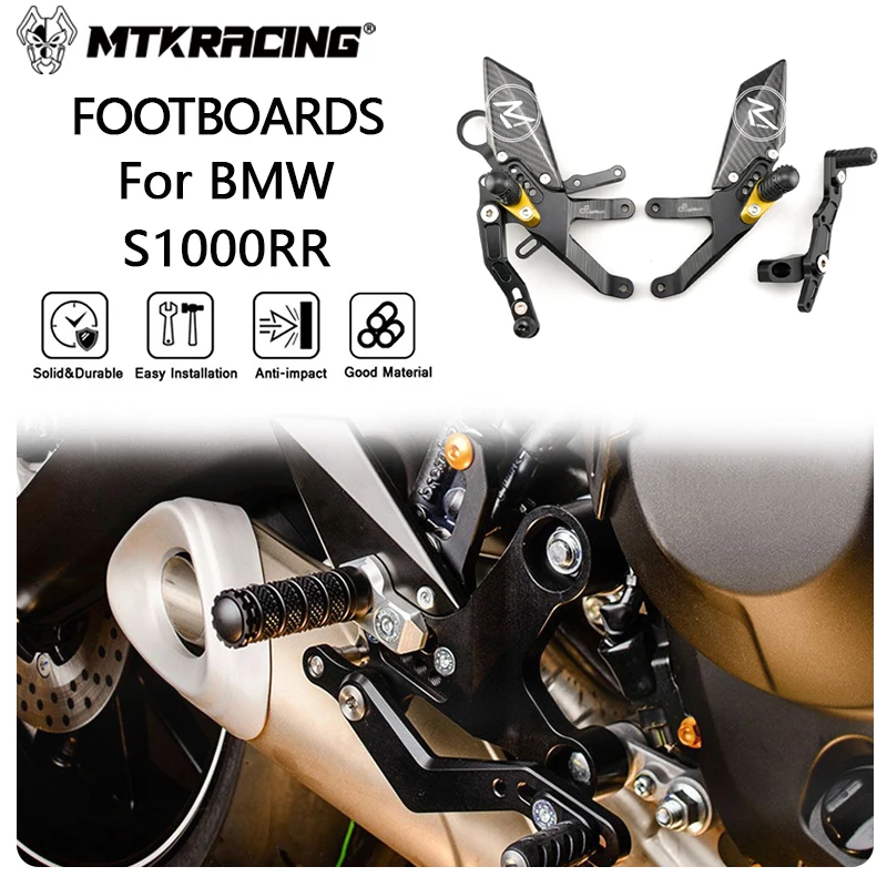 MTKRACING FOOTBOARD For BMW BMW S1000RR 2015-2018 Rear Sets Heighten Pedal Adjustable Rearsets FootPegs Shift Lever Brake Kit