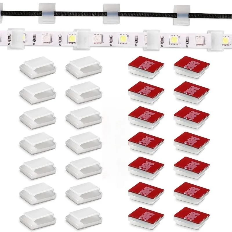 

10-100PCS Mini Self Adhesive Cable Clips Wire Organizer LED Strip Fiber Optic Routing Cord Management Fixing Clips Home Office