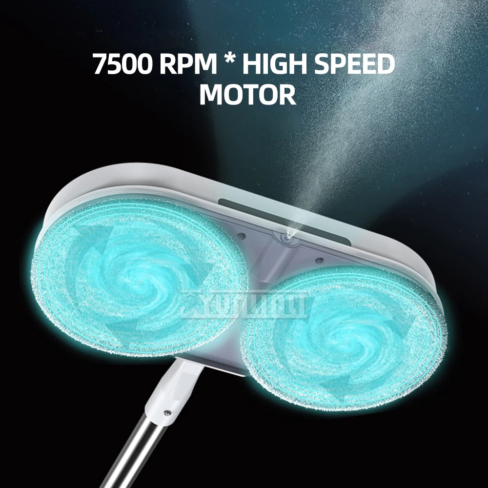 BZ-025 Беспроводная электрическая швабра для пола, автоматический распылитель воды, электрическая швабра для чистки пола со светодиодом