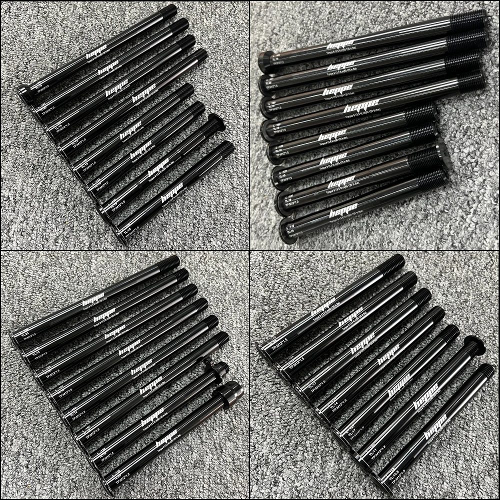 HEPPE MTB Road Bike Thru Axle Front Fork Shaft Skewers Rear Hub Thru Axle 12x142/148 12x100/110 Bike Barrel Axle M12xP1.0/1.5