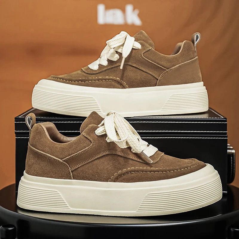 

Spring and summer thick soled height increasing low cut versatile fashionable casual board shoes for men's trendy shoes