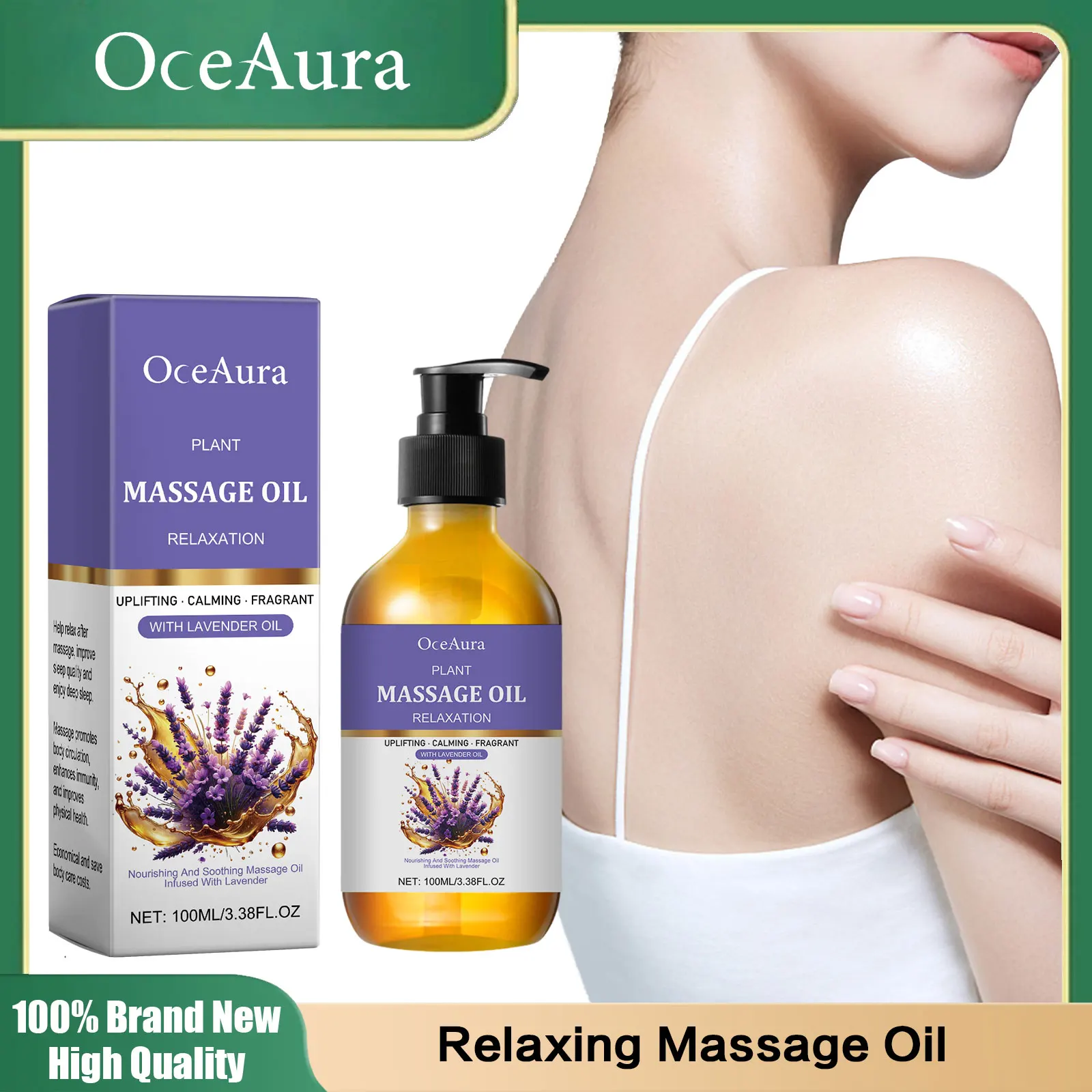 Lavender Relaxing Massage Oil Moisturizing Body Brighten Skin Firming Stress Relief Muscle Sore Help Sleep Gua Sha Fragrance Oil