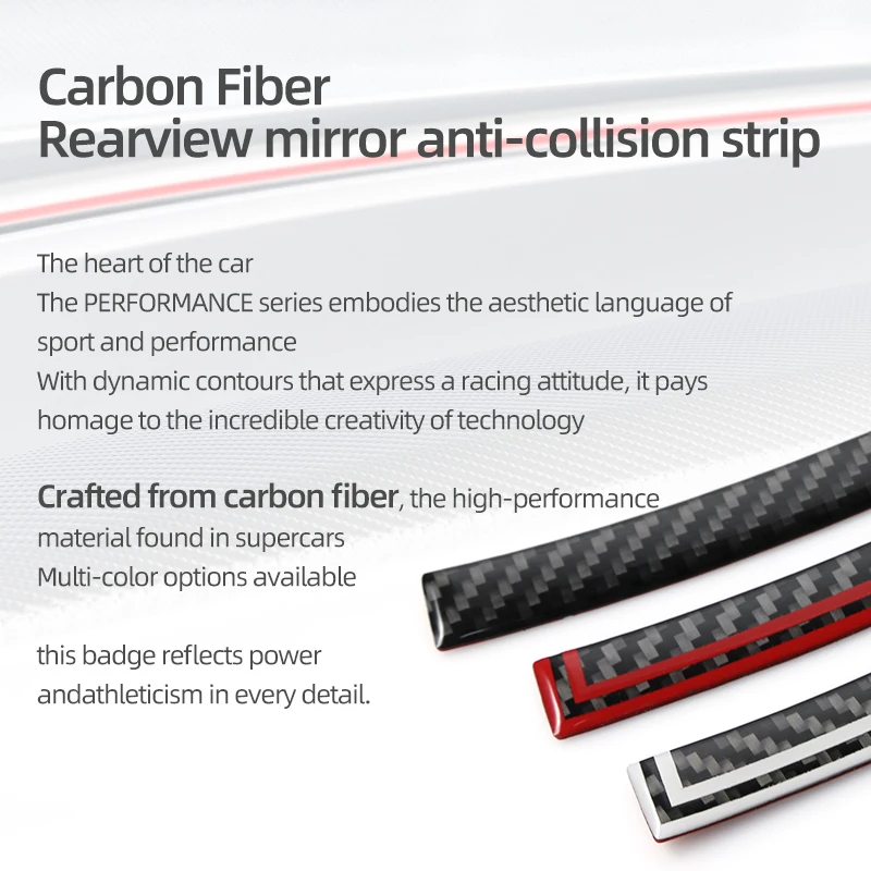For Tesla Model 3 Model Y 2018-2022 Carbon Fiber Car Rearview Mirror Anti-collision Strip Protector Sticker Decoration Accessory