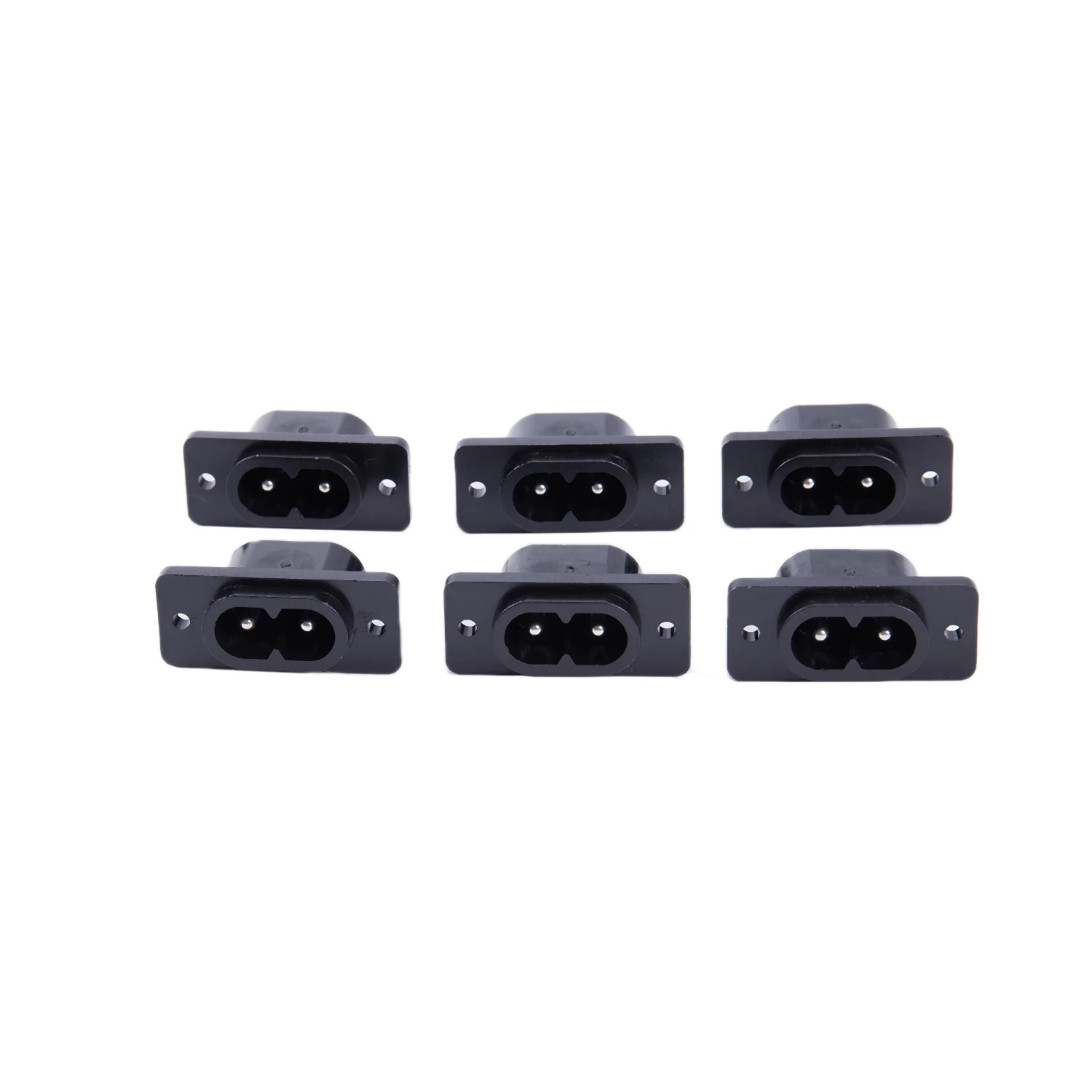 6 x AC 250V 2.5A IEC320 C7 ซ็อกเก็ตบัดกรีถ้วย Pins Power Connector