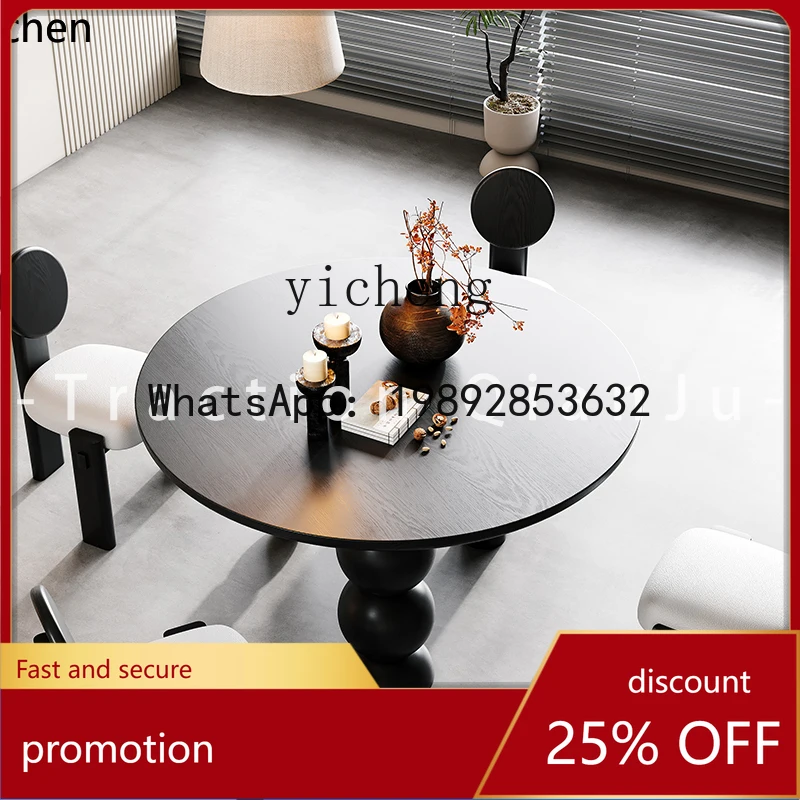 Yfy Solid Wood Round Dining Table Home Use Round Dining Tab…