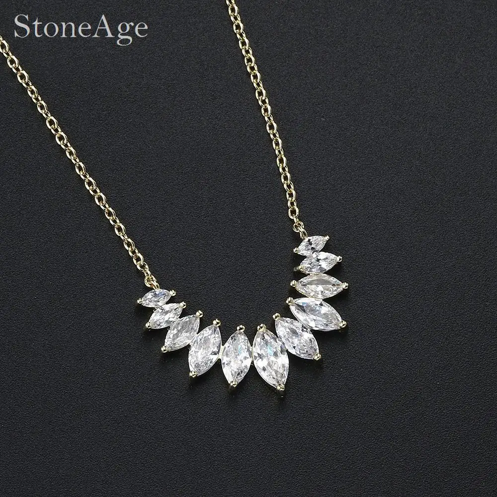 Auffällige Kristall-Tennis-Halsketten im Horse-Eye-Stil für Damen, außergewöhnlicher Luxus für Party und Hochzeit, Halskette, neuer Schmuck N407 – Detail 4