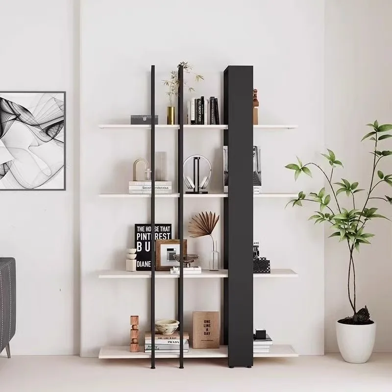 Simple shelf wrought iron multi-layer living room storage bookshelf floor-to-ceiling creative office wall display bookcase