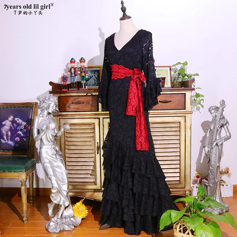 Vestido de baile español vestido de Flamenco ropa mujer DTT28