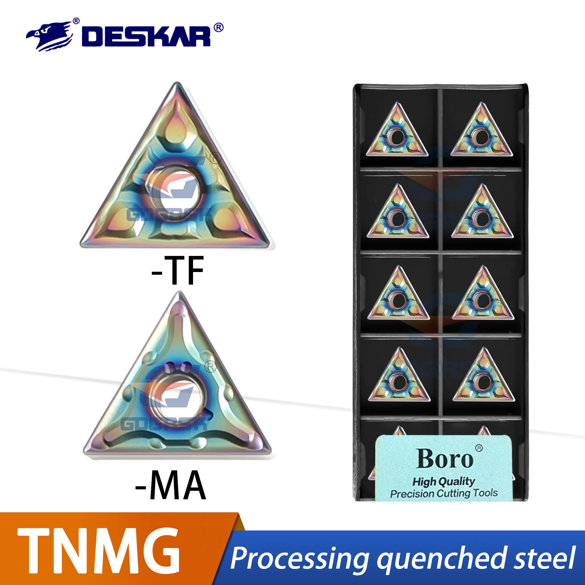 

DESKAR 100% оригинальный токарный станок с ЧПУ, цветной инструмент TNMG160404/08-MA MS TF TF918 TF618, внешний круг, треугольный токарный инструмент из закаленной стали