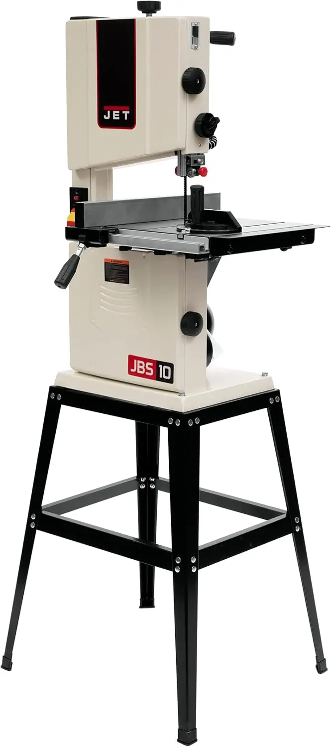 10-Inch Woodworking Bandsaw with Stand 1/2 HP 115V 1Ph (Model JWB-10) Heavy-duty 1/2-HP Induction Motor Allows for Various