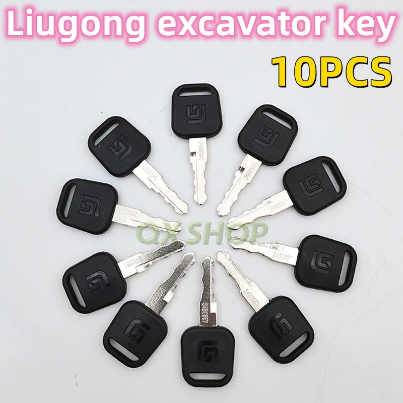 10PCS keys For 34B0557 Liugong Excavator Heavy Equipment 906/9075/908/915/920/922/925CDE ignition and Door lock key