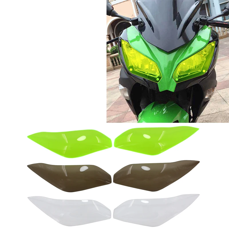 Motorcycle Headlight Guard Head Light Shield Screen Lens Cover Protector For Kawasaki Ninja250 Ninja300