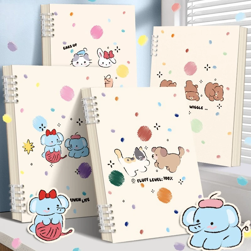 Simple Cute Cartoon Loose-Leaf Notebook Super Thick Ink-Proof Index Page Students Waterproof Cover Stationery journal binder
