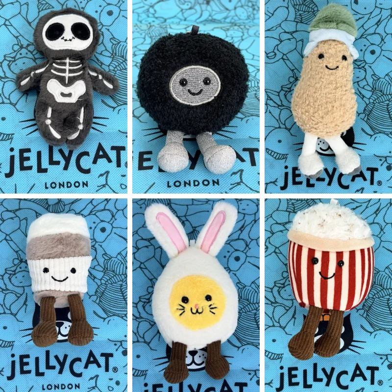 2026 ¡Novedad! Nuevo llavero de peluche Jelly Katt JC Conejo, Huevo, Taza de té con leche, Palomitas de maíz, Cacahuete, Agujero negro, Esqueleto, Llavero de peluche de esqueleto para bolso