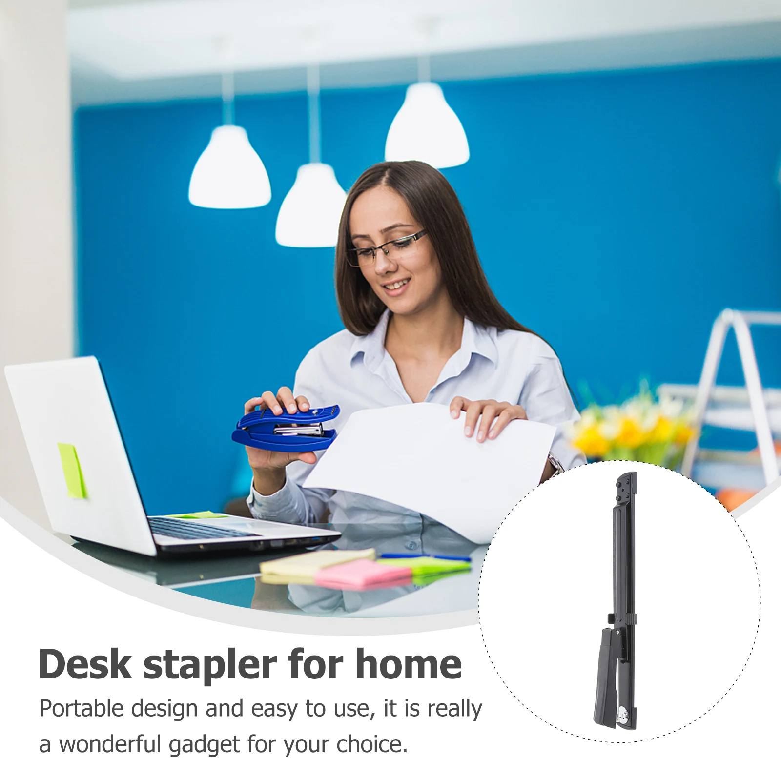 

Long Arm Stapler Heavy Duty Office School Supplies Desk Stapling Machine for Home Great Gift Portable Design Fits Backpack