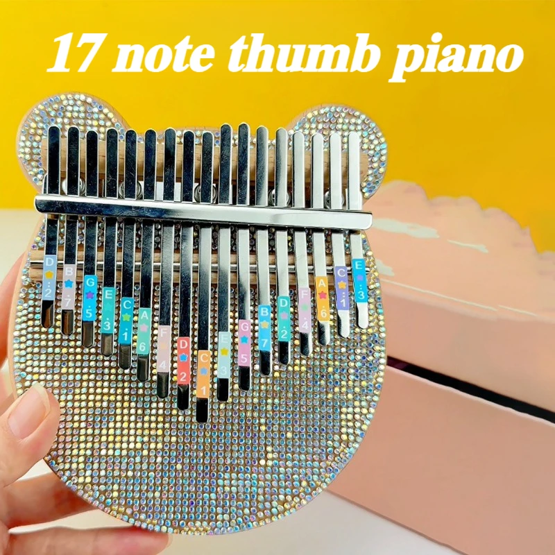 

Мини-пианино с большим пальцем, 17, нотатки, практика для начинающих, фортепиано с пальцами, клавиатурный инструмент, детский подарок, музыкальные инструменты Калимбы