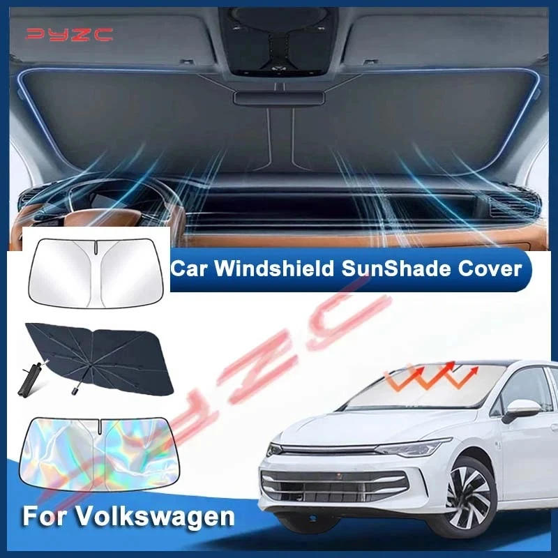 Windshield Sunshade Car Visor Front Window Sun Shade Cover For VW glolf passat Tiguan Touran Touareg Atlas ID.4 Taos