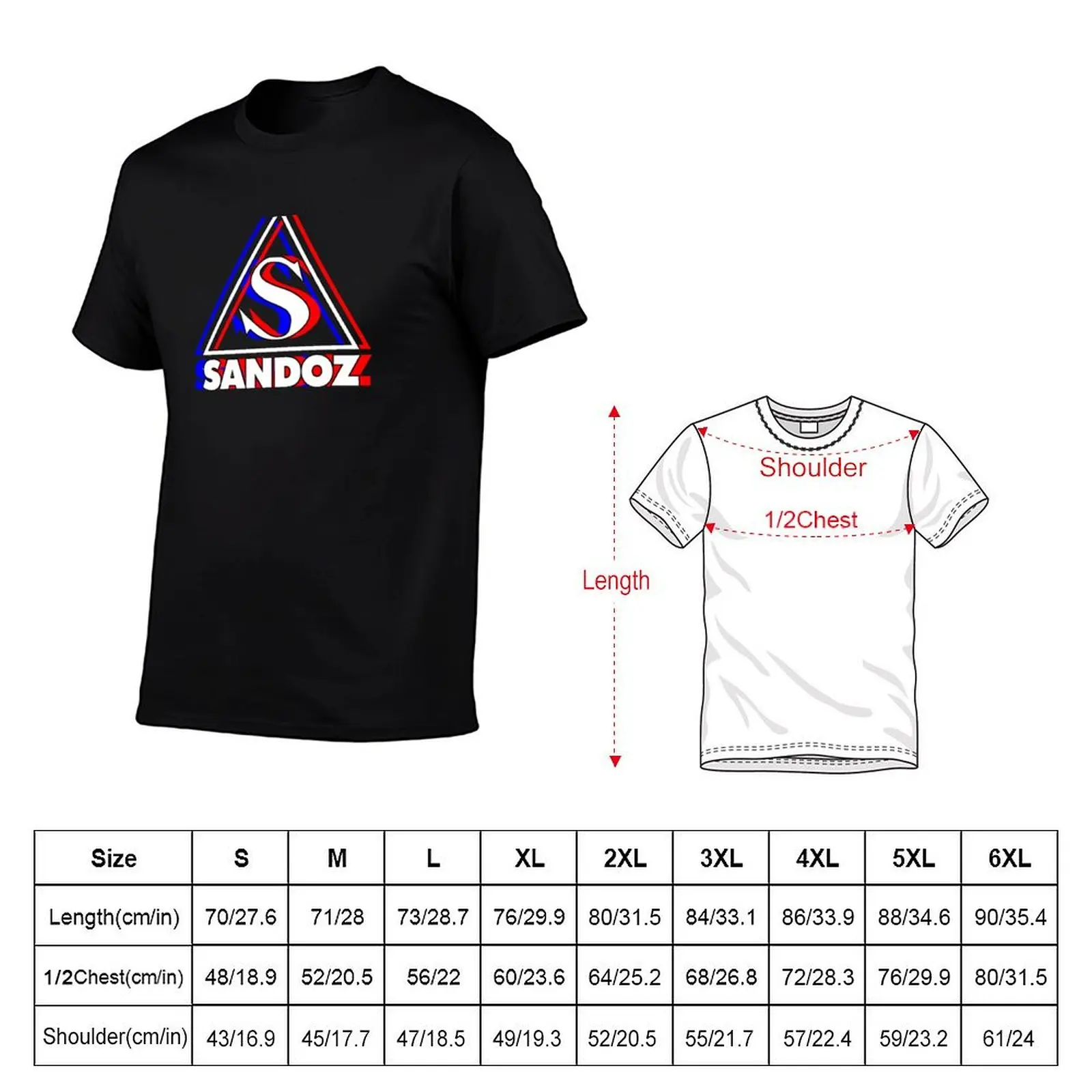Sandoz in red/blue 3D T-Shirt Holiday Casual Short Sleeve Top