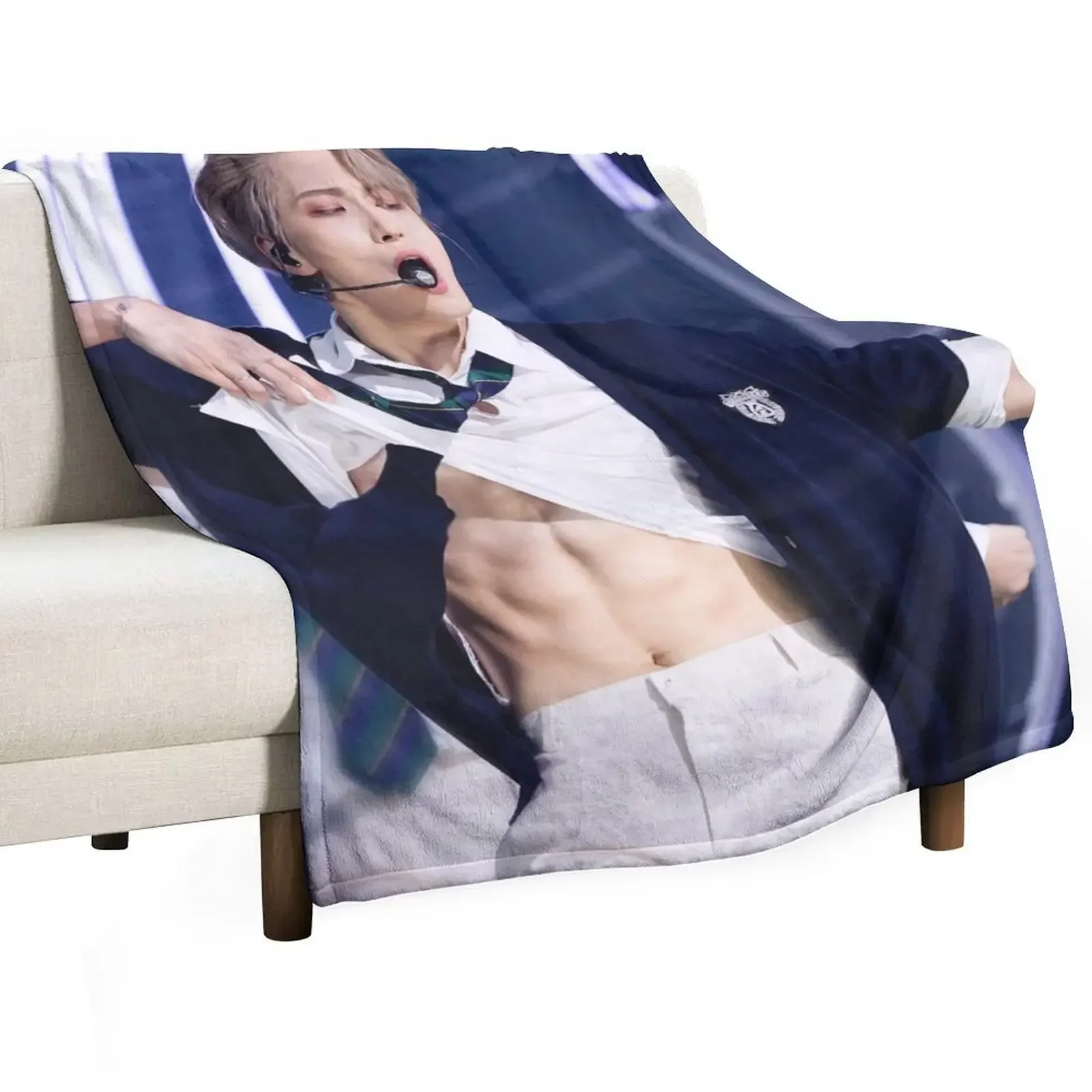 Ateez Seonghwa Throw Blanket Luxury Throw valentine gift ideas Camping Travel Blankets