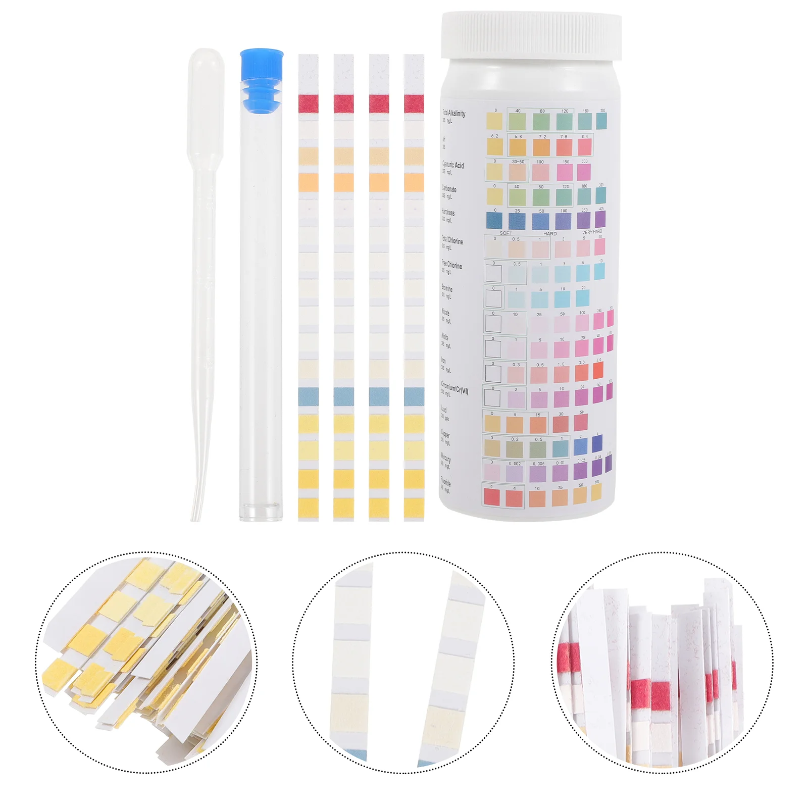 

100 Pcs Household Water Quality Testing Paper Drinking Kit Heater Eye Dropper Tester for Kits White Box