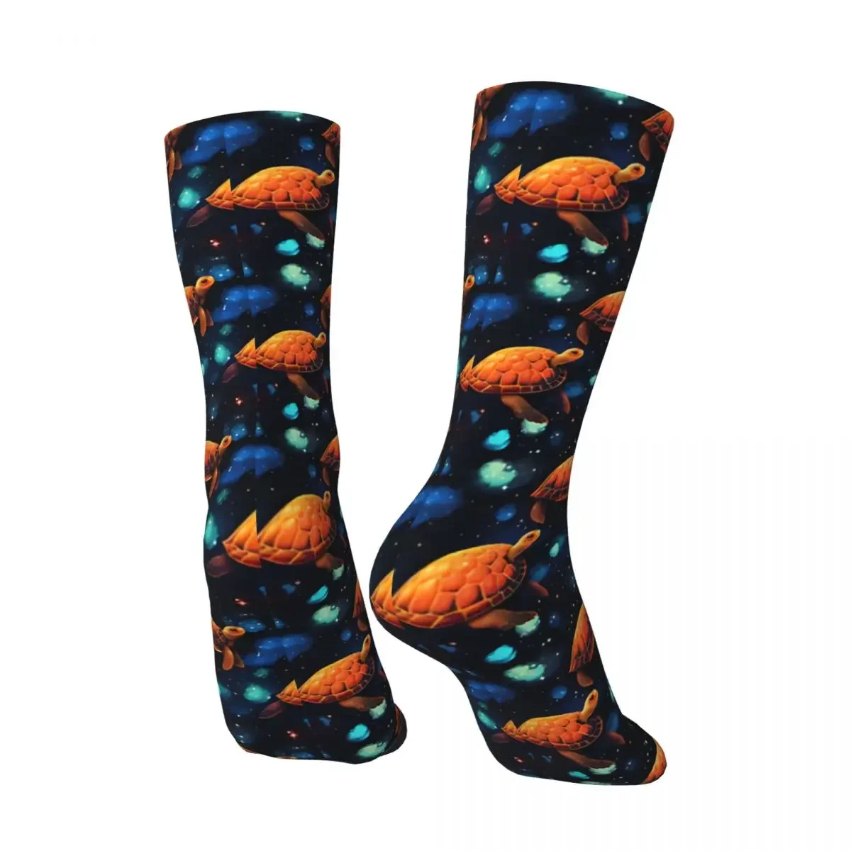 Crazy compression Space Turtles Dreamy Design Sock for Men Harajuku Seamless Pattern Crew Sock Casual