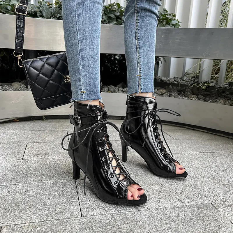 Sgesvier 2025 New Salsa Jazz Tango Dance Shoes Black High Quality Soft Rubber Sole Dance Booties Latin Dancing Outdoor For Women - Image 3