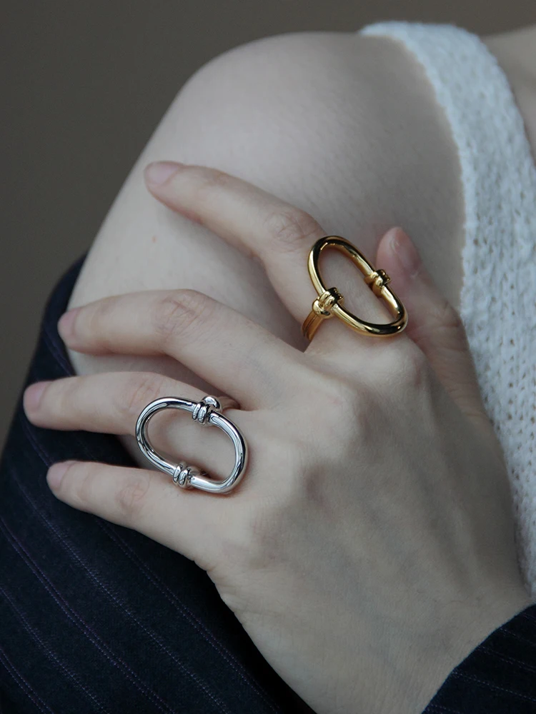 Titanium Cutout Solid Statement Ring Women Jewelry Punk Party Designer Club Cocktail  Party Gown Amazing Gift Trendy Top Japan