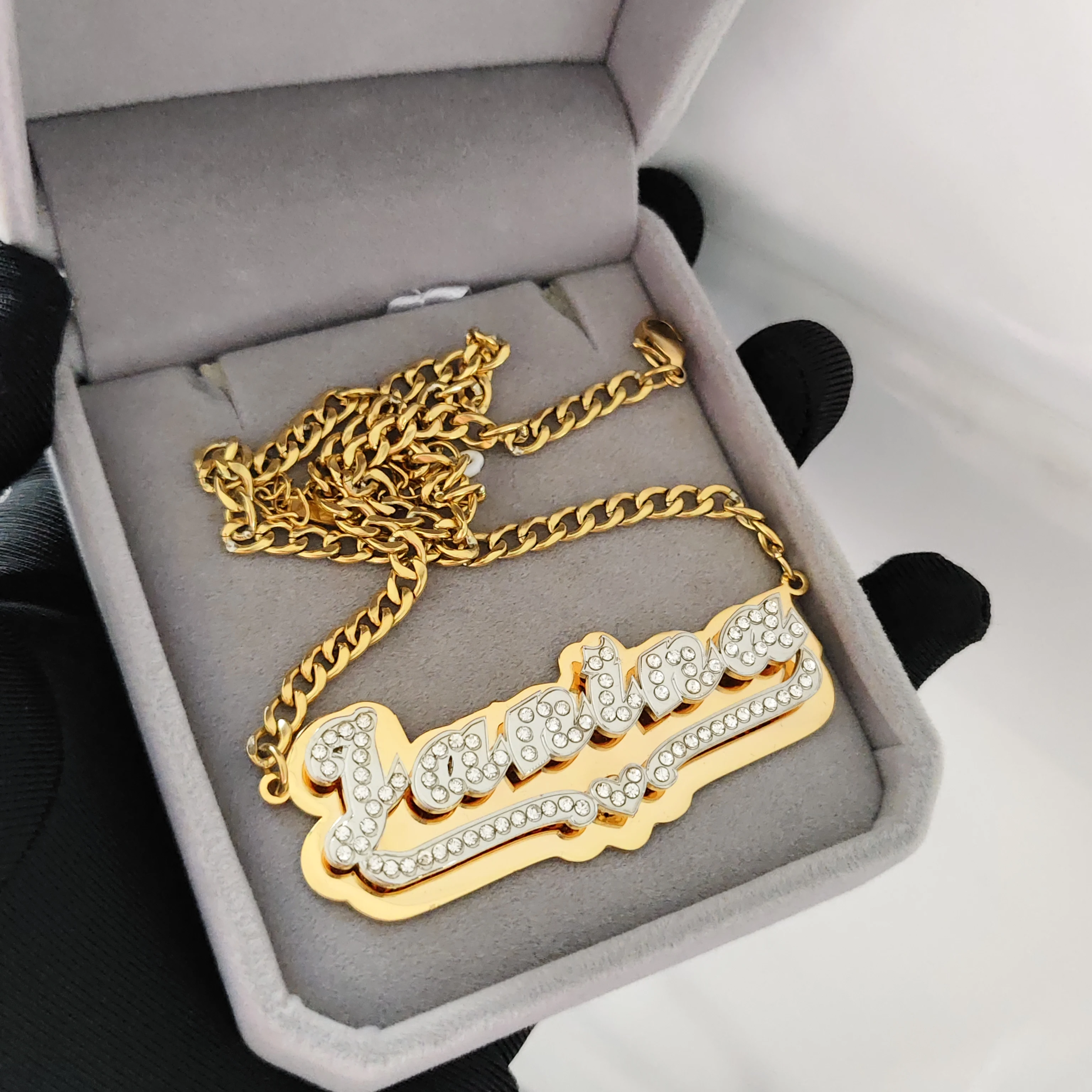 

DCEE Новая оптовая продажа, индивидуальное имя, 3D ожерелье, персонализированное двухслойное ожерелье с буквами, подарок на день Святого Валентина, распродажа от производителя