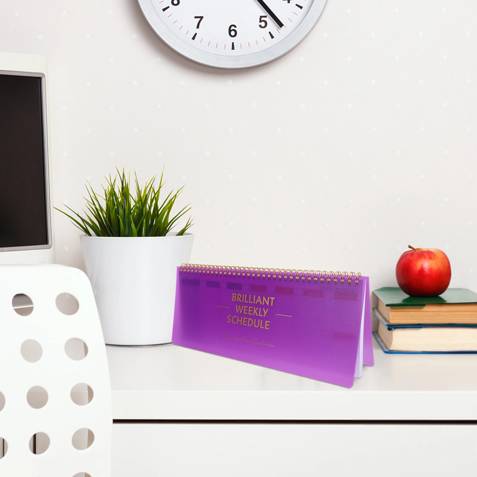 Horizontal Weekly Planner Notepad English Undated Pad for Time Management to Do List Appointment Tracking Smooth Paper Purple